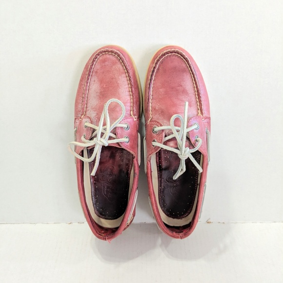 SPERRY Men's WASHED A/O RED 8.5 W/ BOX DISTRESSED - Picture 5 of 8